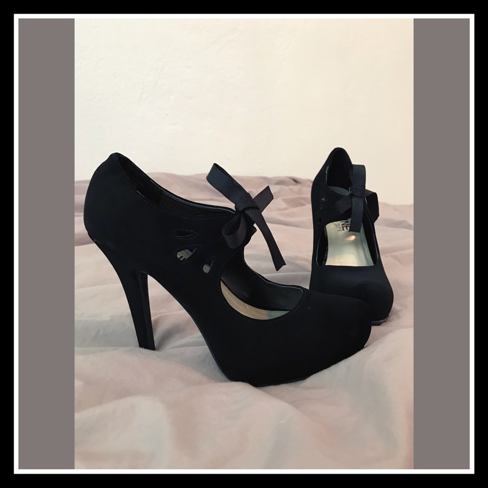 🌺 Madeline Girl Suede High Heels W/Ribbon Tie